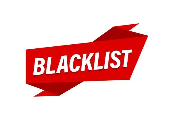 Feketelista Írott Piros Lapos Banner Feketelista — Stock Vector