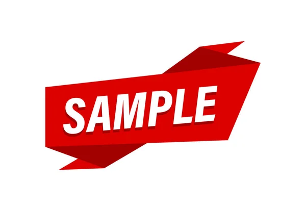 Échantillon Écrit Bannière Plate Rouge Échantillon — Image vectorielle