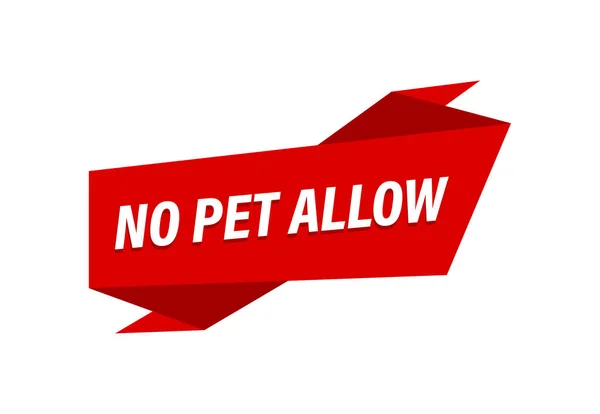 Pet Allow Written Red Flat Banner Pet Allow — Stock Vector