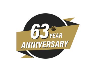 63 Yıl Yıldönümü Vektör Resimleri Tasarım İllüstrasyonu