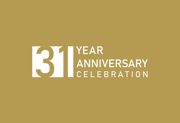 31周年庆祝会金质标志背景 — 图库矢量图片