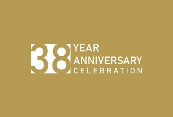 38周年庆祝会金质标志背景 — 图库矢量图片