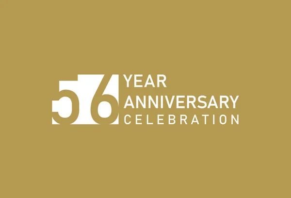 金の56周年記念ロゴタイプ背景 — ストックベクタ