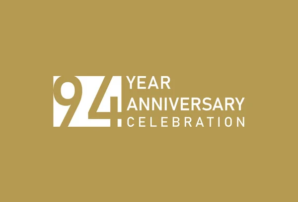 94周年庆祝会金质标志背景 — 图库矢量图片