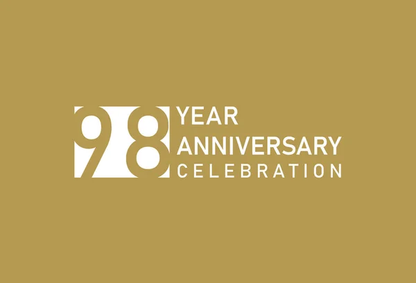 98周年庆祝会金质标志背景 — 图库矢量图片