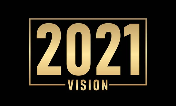 2021 Desain Visi Elegan Ilustrasi Vektor Dari Nomor Logo Emas - Stok Vektor