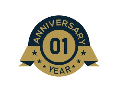 Altıncı yıl dönümü rozeti, afiş resmi, yıl dönümü logosu beyaz arka planda altın izole