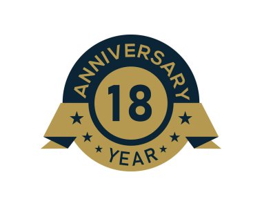 Altıncı yıl dönümü rozeti, afiş resmi, yıl dönümü logosu beyaz arka planda altın izole