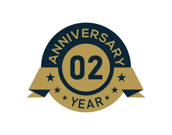 Insignia Aniversario Años Oro Con Imagen Banner Logotipo Aniversario Con — Vector de stock