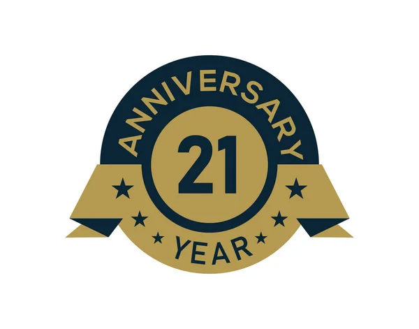 Emblema Aniversário Ouro Anos Com Imagem Banner Logotipo Aniversário Com —  Vetores de Stock