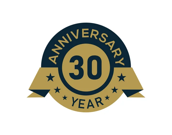 Emblema Aniversário Ouro Anos Com Imagem Banner Logotipo Aniversário Com —  Vetores de Stock