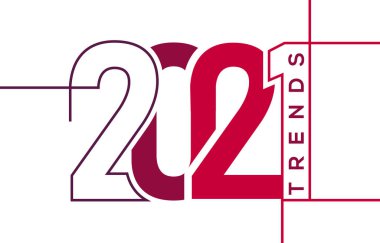 Beyaz arkaplandaki 2021 eğilimleri 