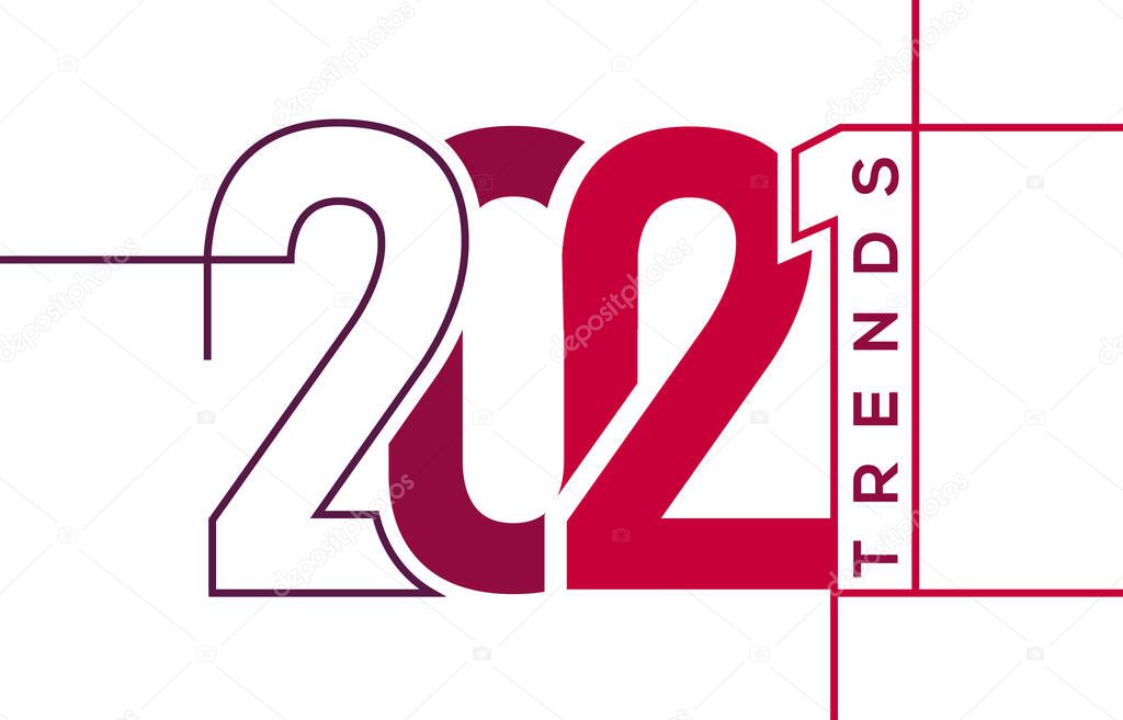 Trends 2021 image on white background 
