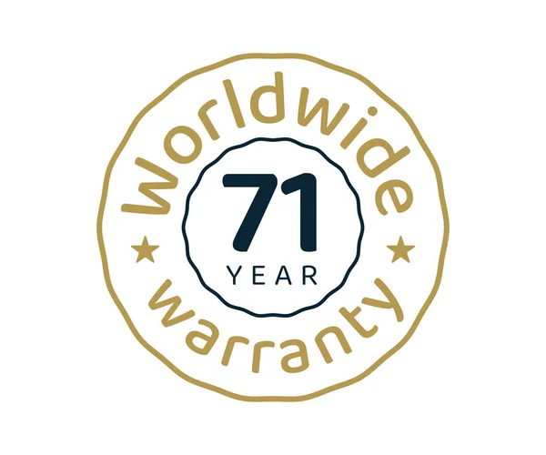 Years Worldwide Warranty Years Global Warranty — Stock Vector