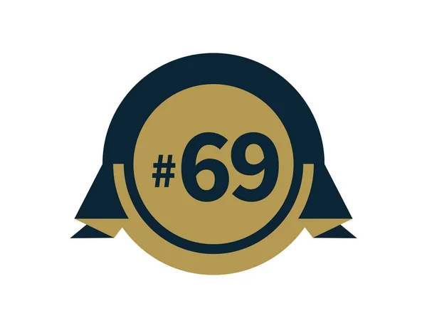 69号或69号徽章设计 — 图库矢量图片