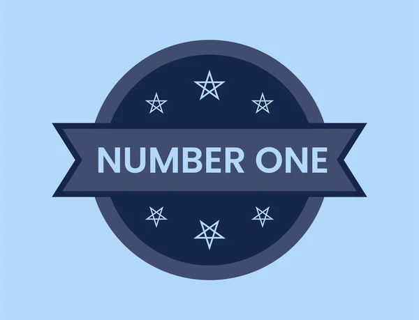 Number One Badge Vector Illustration Number One Stamp — Stock Vector