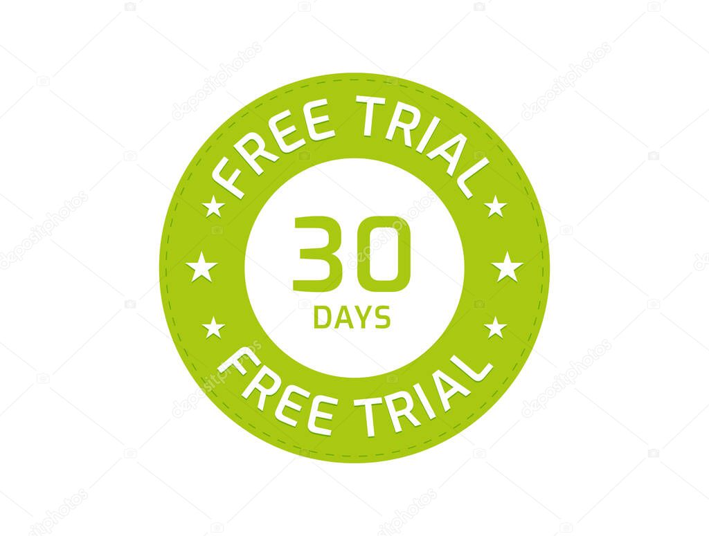 30 Days Free Trial stamp, 30 Days Free trial badges