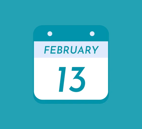 Febrero Calendario Día Febrero — Archivo Imágenes Vectoriales