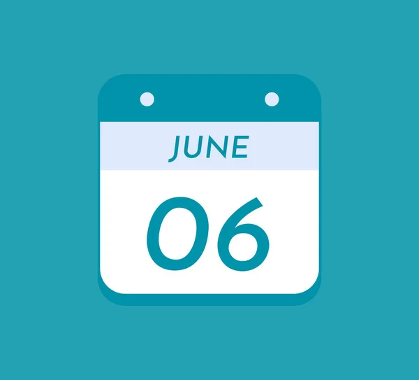 Junio Calendario Día Junio — Archivo Imágenes Vectoriales