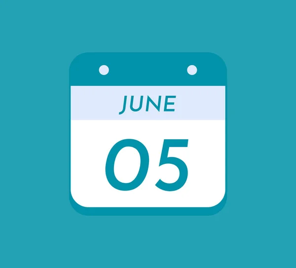 Junio Calendario Solo Día Junio — Archivo Imágenes Vectoriales
