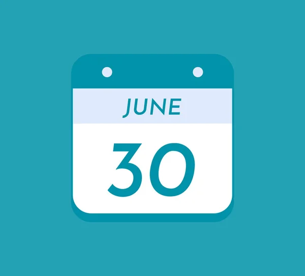 Junio Calendario Solo Día Junio — Archivo Imágenes Vectoriales