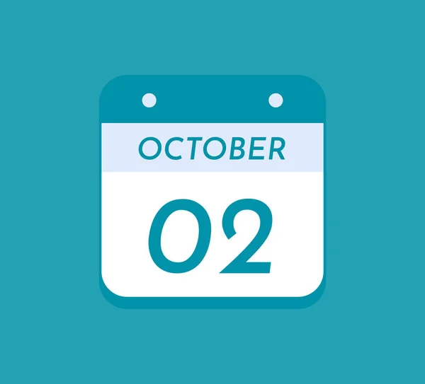 Ekim Tek Gün Takvimi Ekim — Stok Vektör