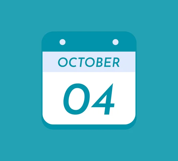 Ekim Tek Gün Takvimi Ekim — Stok Vektör