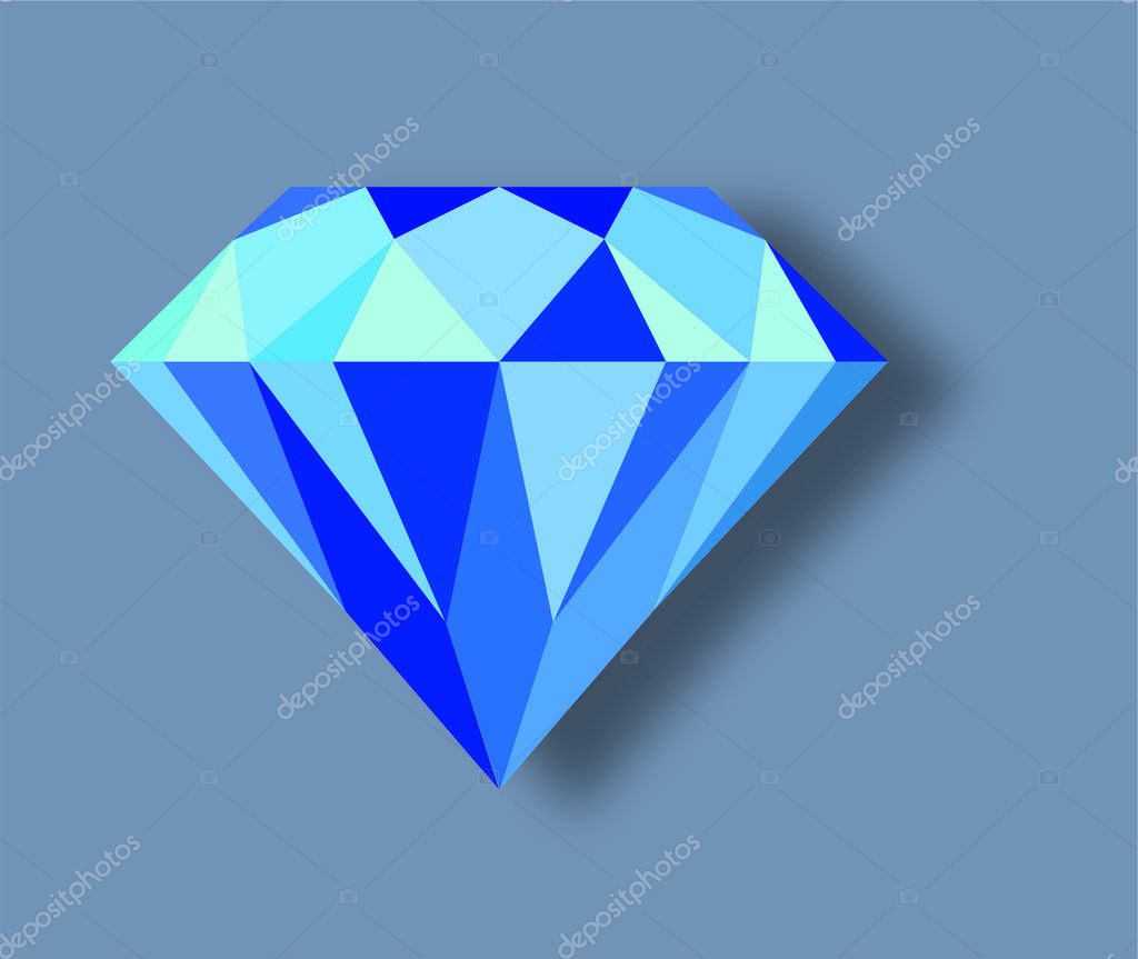 Geometric blue diamond - droid stone