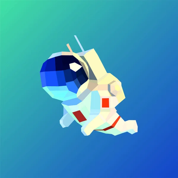 Геометричний Космонавт Відкритому Космосі — стоковий вектор