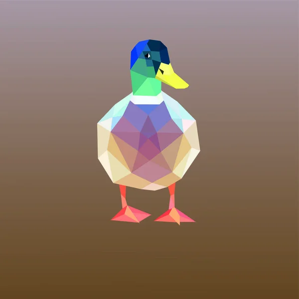 Geométrica Bonito Pato Colorido — Vetor de Stock