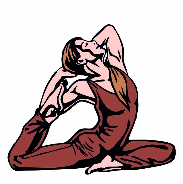 Atletik Kız Yoga Germe Güzel — Stok Vektör