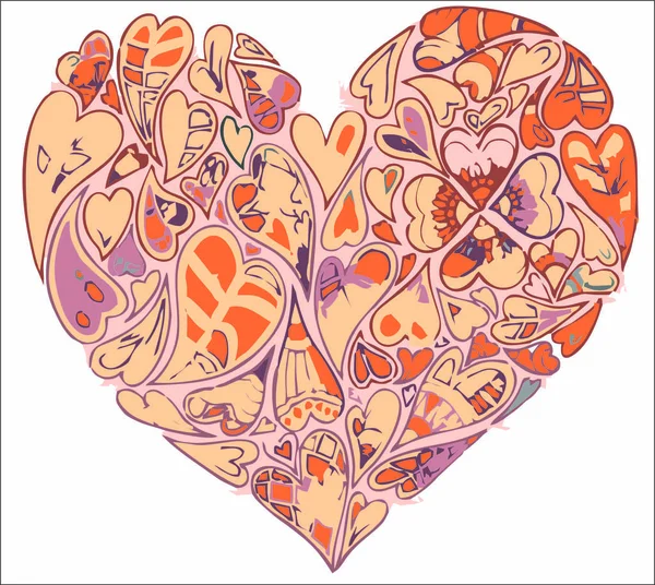 Красивое Разноцветное Нежное Сердце — стоковый вектор