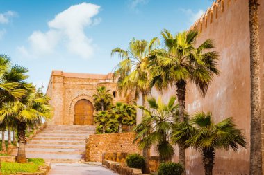 Rabat Fas Udayas Kasbah kale. Kasbah Udayas Rabat Fas antik cazibe olduğunu