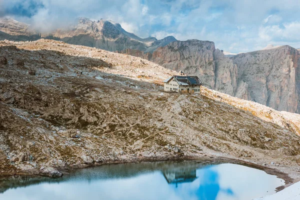 Δείτε Στο Rifugio Pisciadu Την Ιταλία Του Sella Ronda Δολομίτες — Φωτογραφία Αρχείου