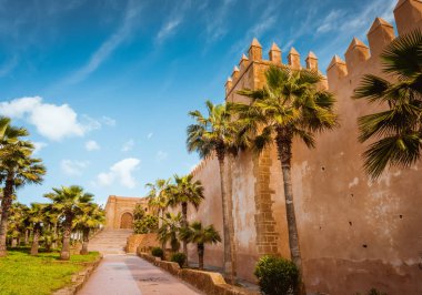 Kasbah of Udayas fortress in Rabat Morocco clipart