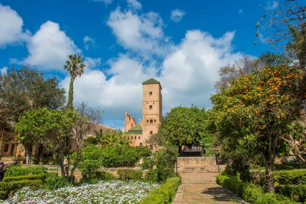 Andalusische Gärten in Udayas Kasbah Rabat Marokko Nordafrika — Stockfoto