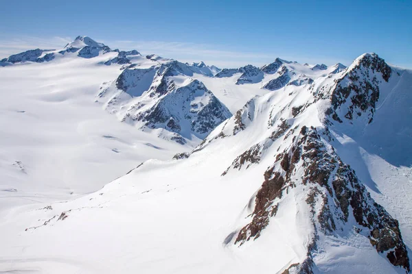 Hiver Enneigé Sommets Montagneux Dans Les Alpes Autrichiennes Endroit Idéal — Photo