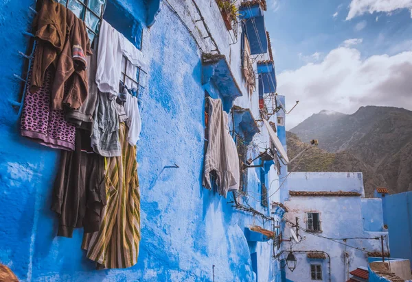 체 프 차 웬 마 모로코 아프리카에서의 아름 다운 푸른 메디 나. — 스톡 사진