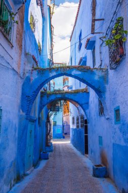 Mavi şehir: Chefchaouen Morocco, Afrika inanılmaz sokak görünümü
