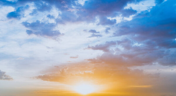 Colorful sunset or sunrise sky cloud background