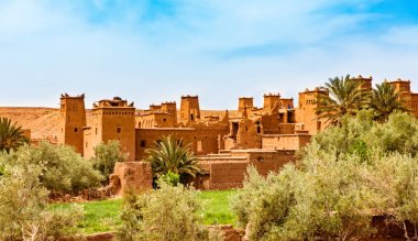 Kasbah AIT Ben Haddou Fas Ouarzazate yakınındaki. UNESCO Dünya Miras Listesi