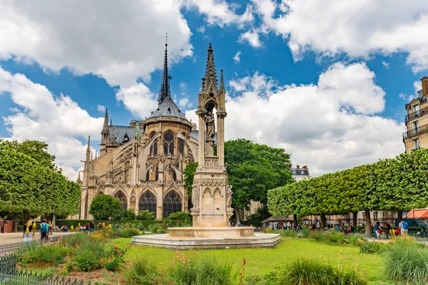 Katedra Notre Dame de Paris, najpiękniejsza Katedra w Paryżu Francja — Zdjęcie stockowe