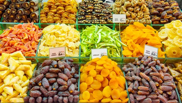 터키 기쁨 과자, 과일, 견과류 — 스톡 사진