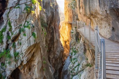 El Caminito del Rey turistik merkezi Malaga, İspanya.