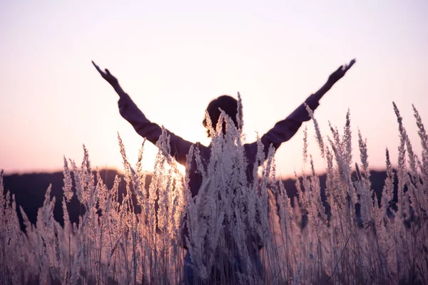 Méditation dans le champ d'été — Photo