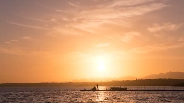 Pôr-do-sol timelapse pitoresco sobre o mar Vermelho — Vídeo de Stock