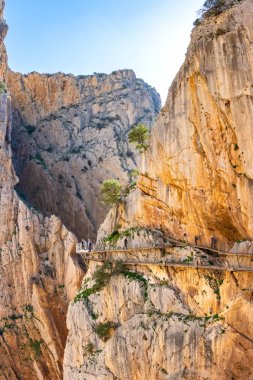 El Caminito del Rey turistik merkezi Malaga, İspanya.