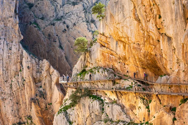 Uitzicht op El Caminito del Rey toeristische attractie Malaga, Spanje. — Stockfoto