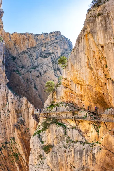 Uitzicht op El Caminito del Rey toeristische attractie Malaga, Spanje. — Stockfoto