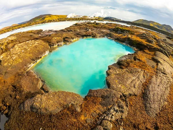 Central geotérmica en Laguna Azul Islandia — Foto de Stock